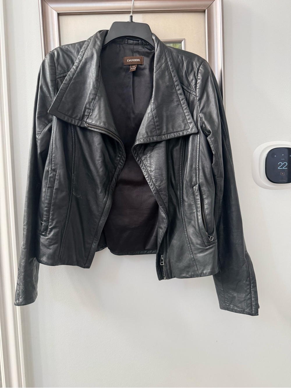Danier Black Asymmetrical Leather Jacket - Women's